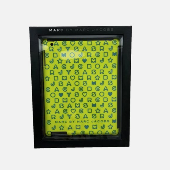 MARC by Marc  Jacobs IPAD Tablet Electronic SLEEVE Hard Cover FLUORESCENT LIME - Picture 2 of 7